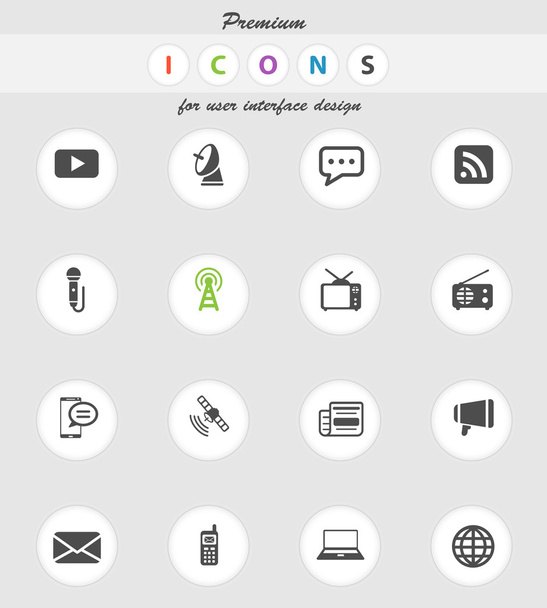Media simply icons - Vector, Image