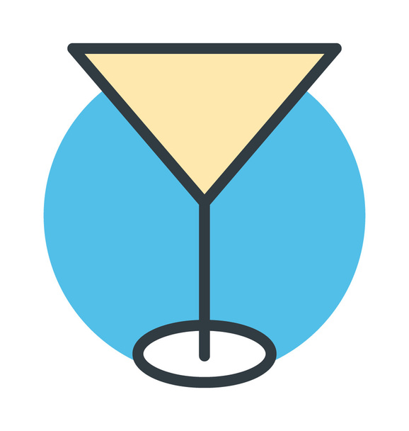 Cocktail Colored Vector Icon - Vector, Image