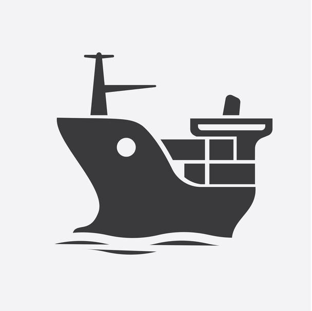 Εικονίδιο απλό web: μεταφορά και παράδοση από τη θάλασσα - Διάνυσμα, εικόνα