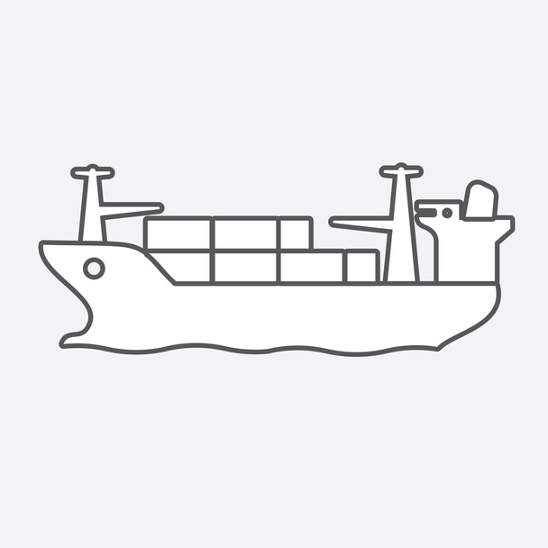 Basit web simgesi: taşıma ve teslimat deniz tarafından - Vektör, Görsel
