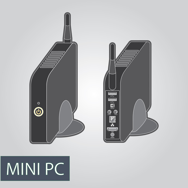 Compact Computer, mini PC, for media content and entertainment. - Vector, Image