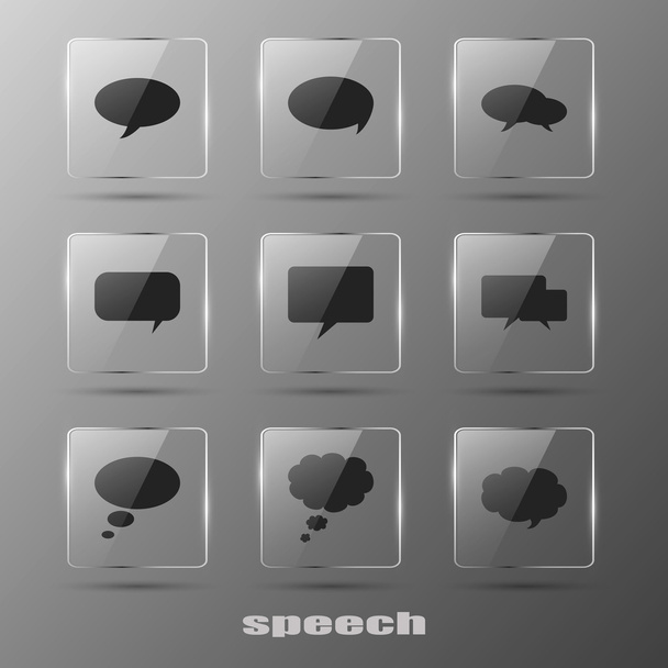 Glass speech bubbles icons. - Vector, Image