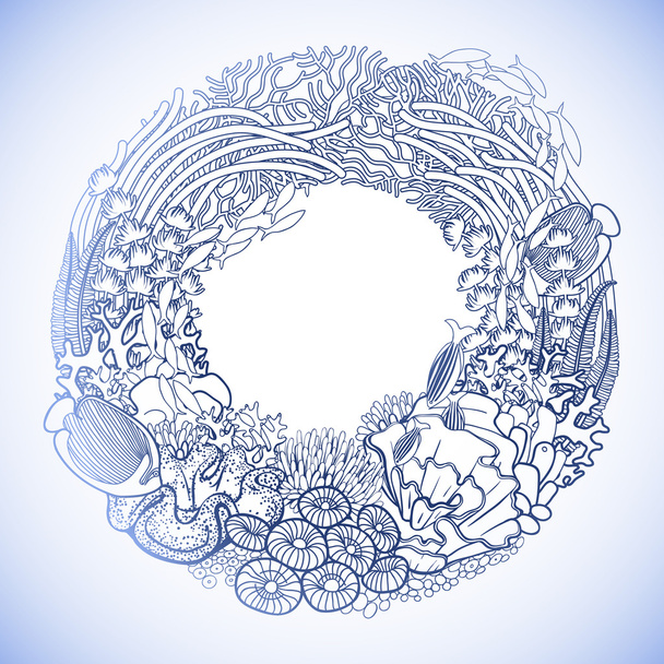 Коралловый рифовый венок
 - Вектор,изображение
