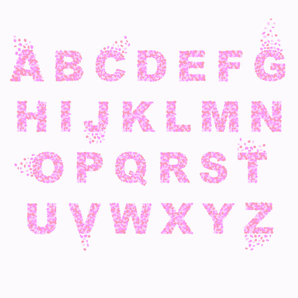 Beautiful colorful font. English alphabet. Splash design. - Вектор,изображение