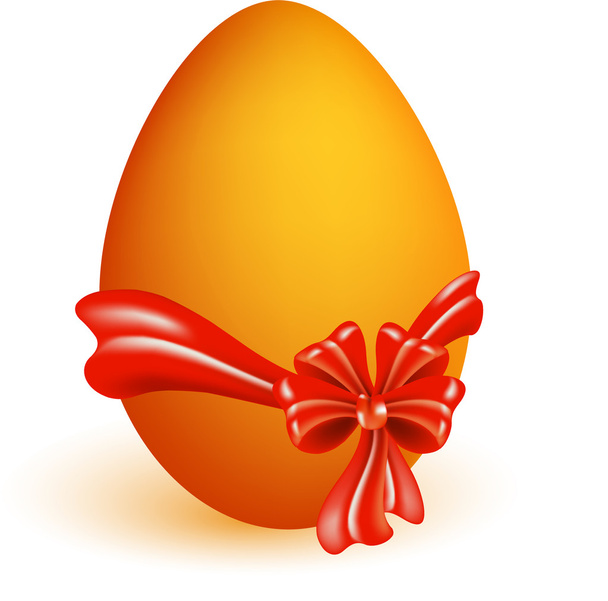 Easter egg with red bow - Vector, imagen
