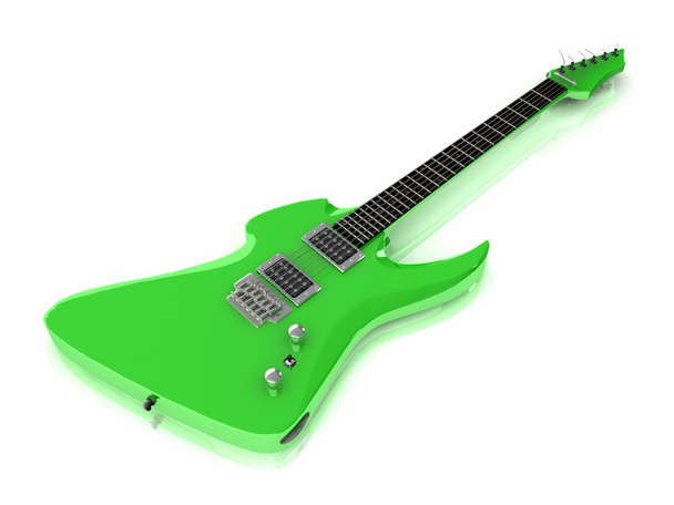 Green rock guitar - Fotó, kép