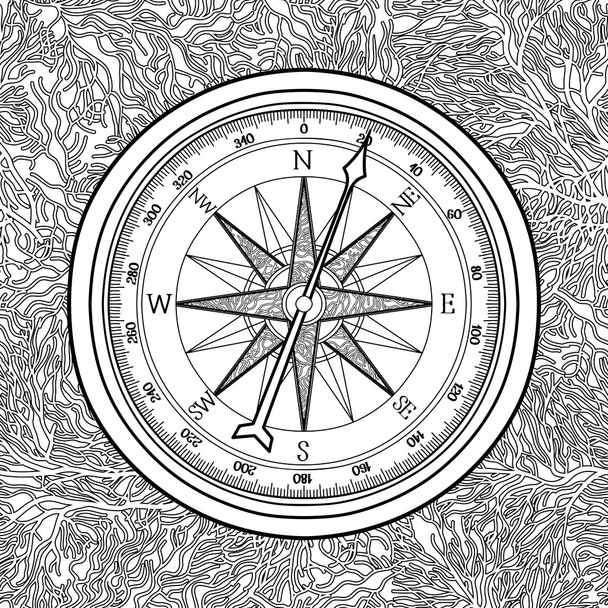 Graphic wind rose compass - Διάνυσμα, εικόνα