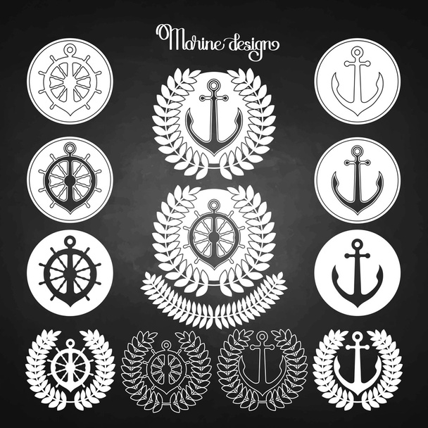 Graphic nautical emblem - Vector, Image
