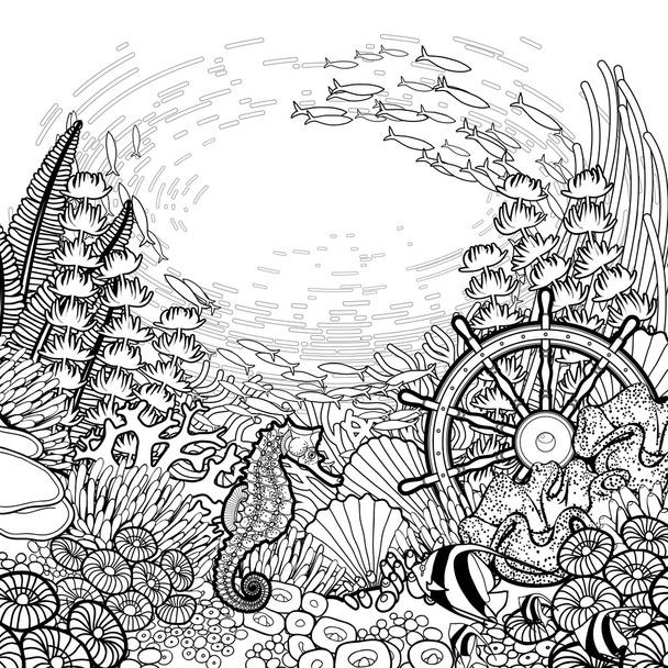 Графический дизайн коралловых рифов
 - Вектор,изображение