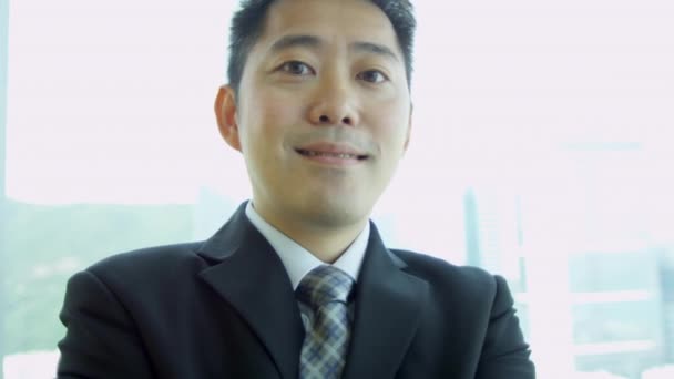 Successful young Asian Chinese businessman  - Felvétel, videó