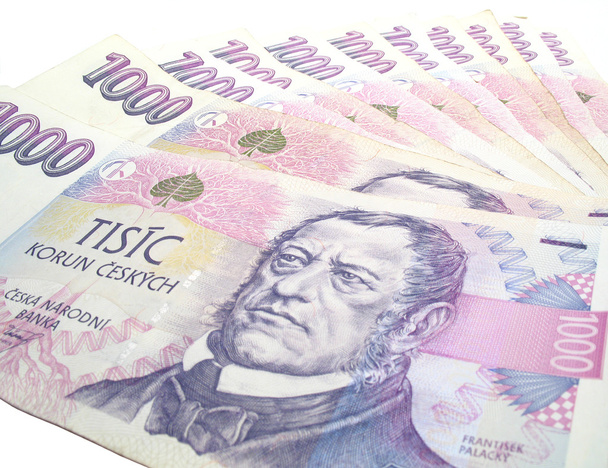 Billetes checos en blanco
 - Foto, Imagen