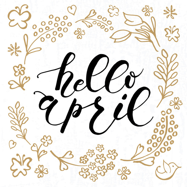 Hello April lettering typography - ベクター画像