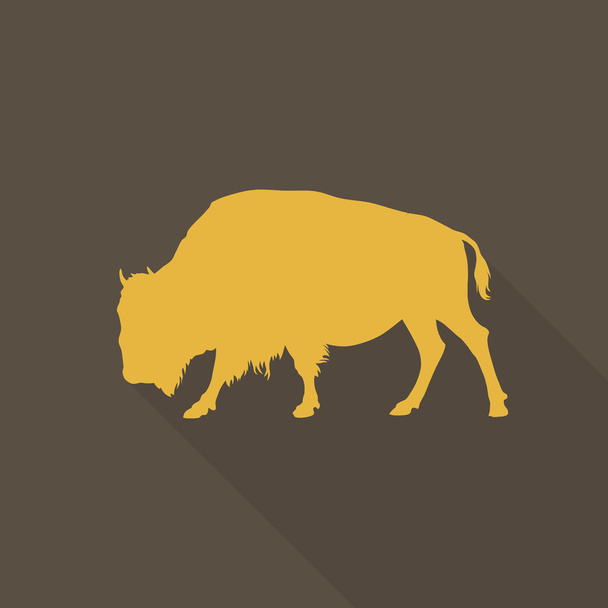 Stylish aurochs on a brown background - Vettoriali, immagini