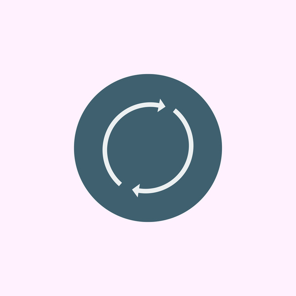 Icono de actualización, sobre fondo círculo azul, contorno blanco
 - Vector, Imagen