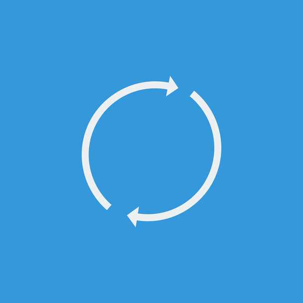 Icono de actualización, sobre fondo azul, contorno blanco, símbolo de gran tamaño
 - Vector, Imagen