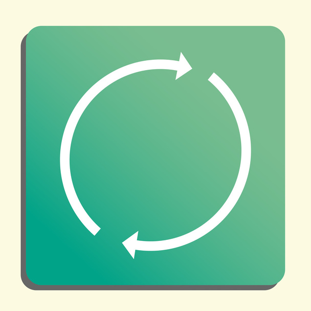 Refresh icon, on button style green background, yellow light, sh - Vector, Image