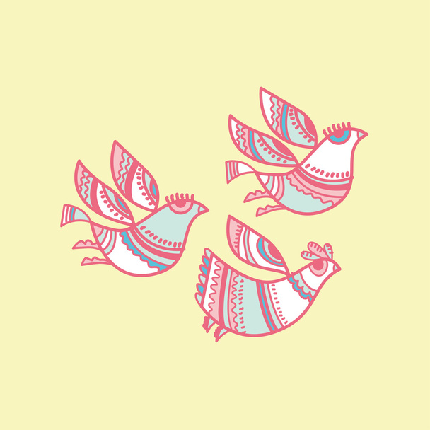 boho style birds - Vector, afbeelding
