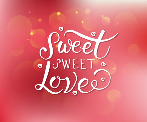 Hand sketched Sweet Sweet Love text. Valentine's Day typography. - ベクター画像