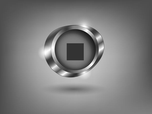 srebrny przycisk 3D - Wektor, obraz