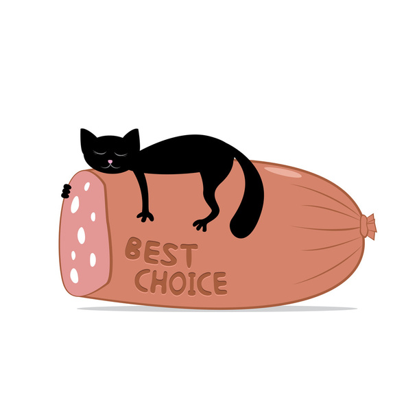 Chat noir et saucisse "meilleur choix"
 - Vecteur, image
