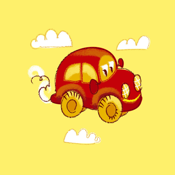 childish cute car - Vector, Image