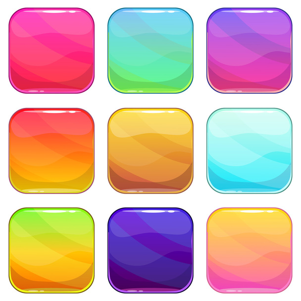 Rounded square app icons template set - Vetor, Imagem