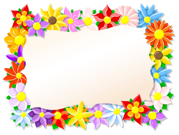 colorful flower border - Вектор, зображення