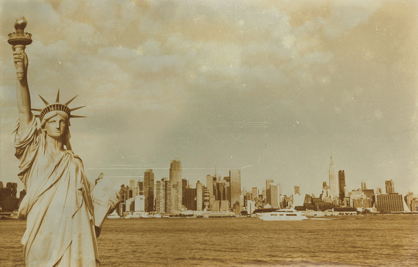 gealterte Sepia Digital Grunge Distressed Effect New York - Foto, Bild