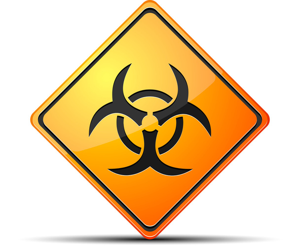 Signo de icono de peligro biológico
 - Vector, Imagen