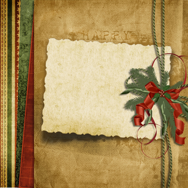 Vintage Christmas background with old card - Foto, immagini
