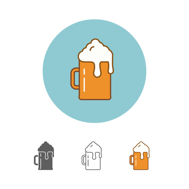 Icono de cerveza plana
 - Vector, imagen