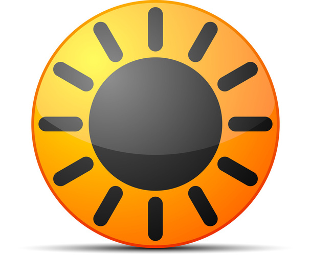 熱い太陽アイコン記号 - ベクター画像