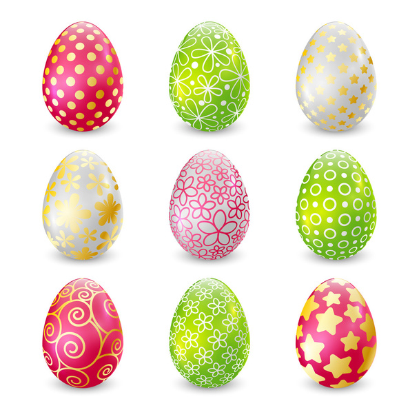 Set of Easter eggs - Vektor, obrázek