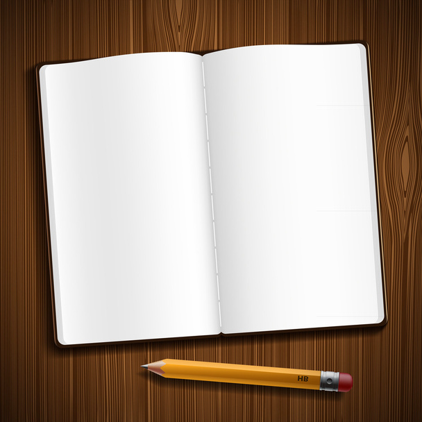 Notepad and pencil - Vektor, Bild