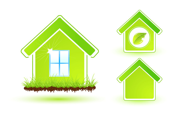 Eco ház ikon - Vektor, kép