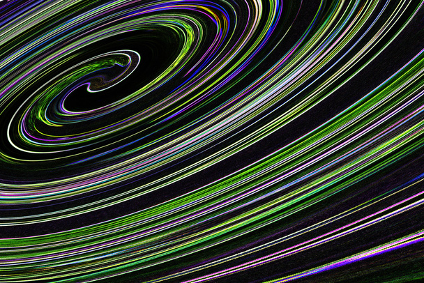spinning spiral in green and black - Photo, Image