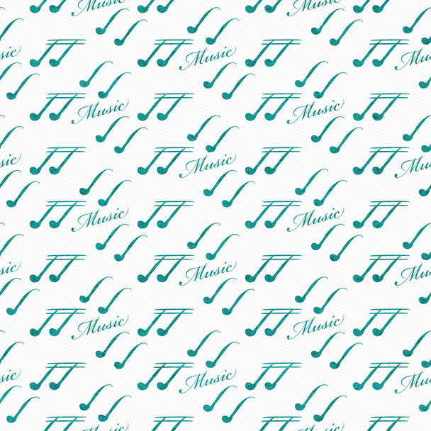 Teal y música blanca patrón de azulejo símbolo repetir fondo
 - Foto, Imagen