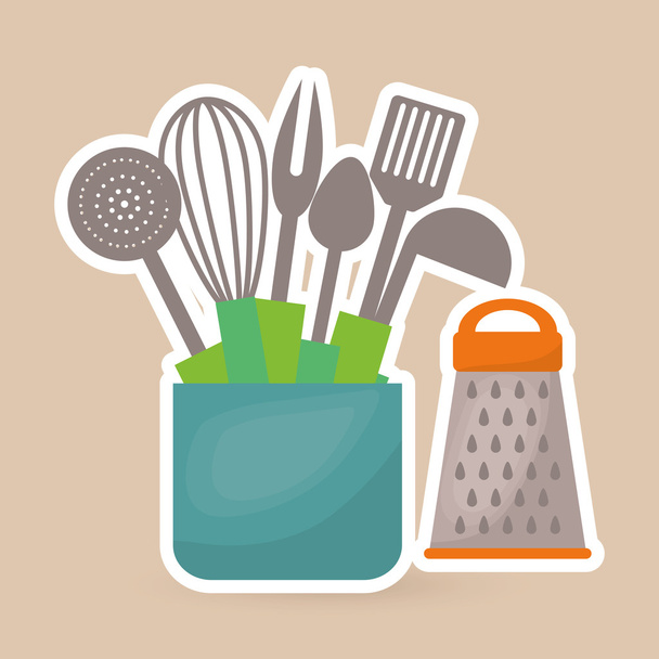 Дизайн кухонного икона
 - Вектор,изображение