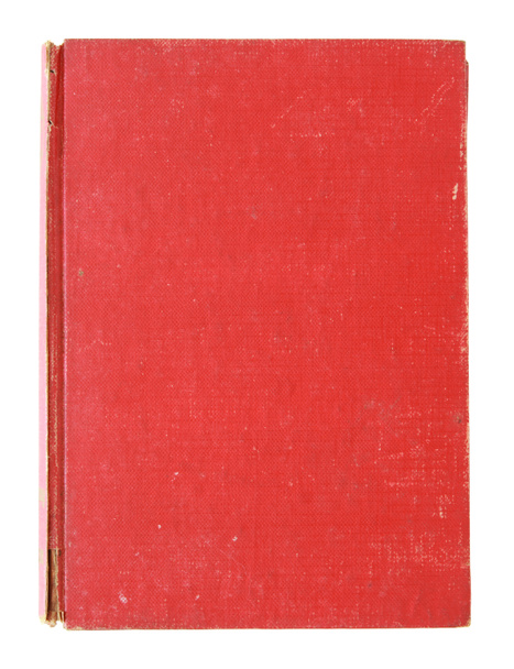 Livro de capa vermelha velha isolado sobre branco com caminho de recorte
 - Foto, Imagem