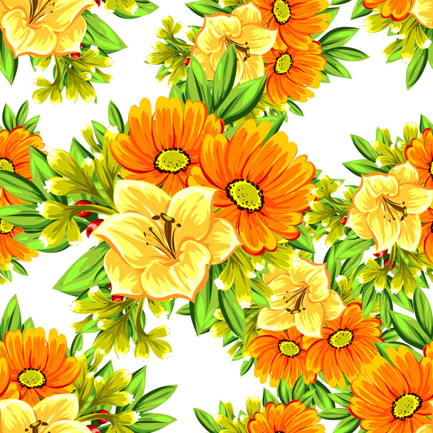 Seamless texture with flowers - Vector, afbeelding