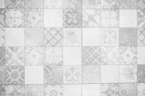Gray and white tiles wall textures - Photo, Image