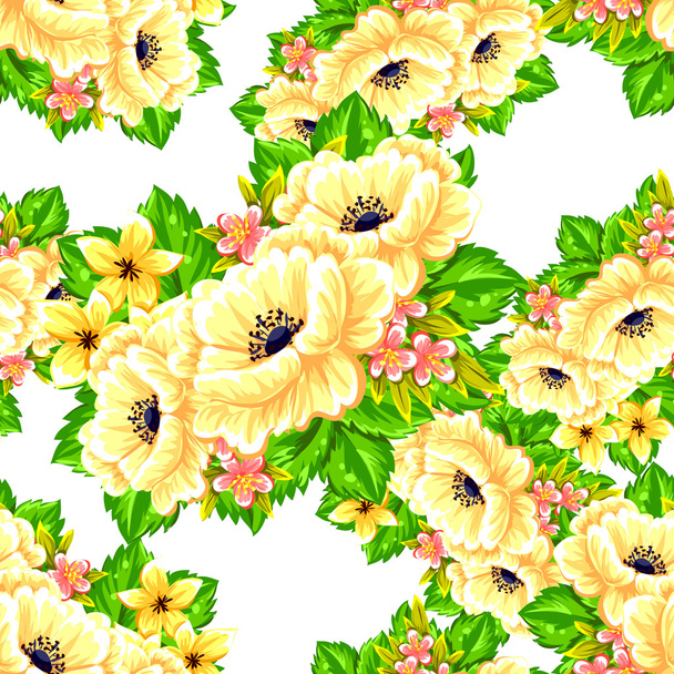 Seamless texture with flowers - Vector, Image
