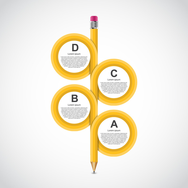 Education pencil option Infographics design template. - Vector, Image