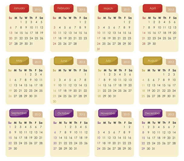 Kalender 2013 - Vektor, Bild