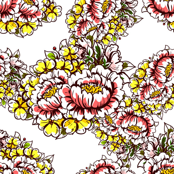 Seamless texture with flowers - Vektor, Bild
