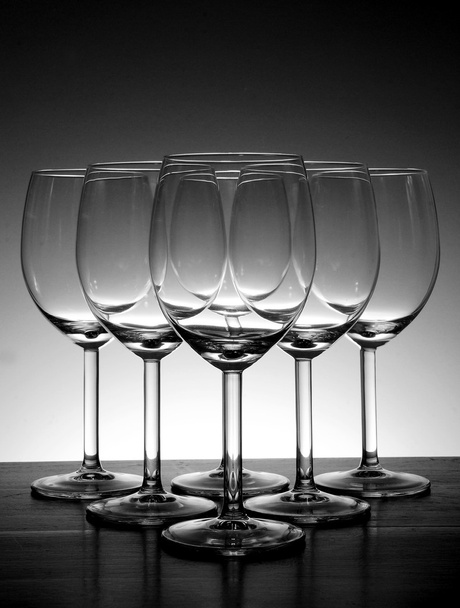 Empty wine glass in Beautiful light background - Foto, afbeelding