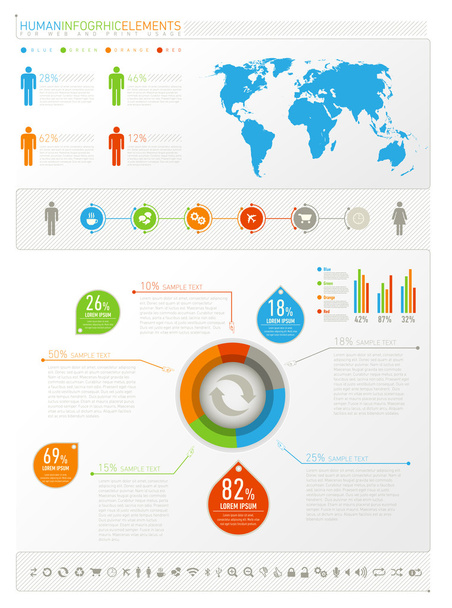 Elemente menschlicher Infografik - Vektor, Bild