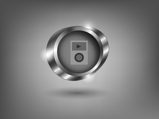 3d silver button  - Wektor, obraz