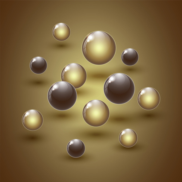 Different colour glass balls on colorful background.  - Vector, Image