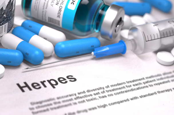 Diagnosis - Herpes. Medical Concept. - Φωτογραφία, εικόνα
